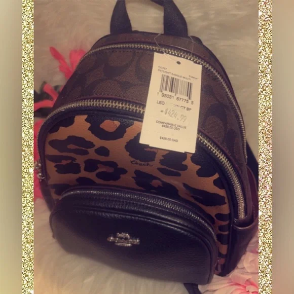 Coach Leopard Print Mini Backpack Purse - Picture 3 of 7
